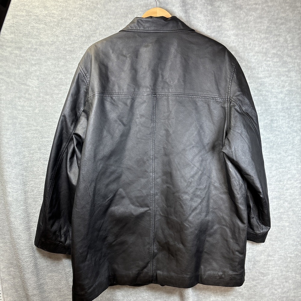 Vintage Black Leather Driving Car Coat Womens 1X Jacket - Picture 4 of 9
